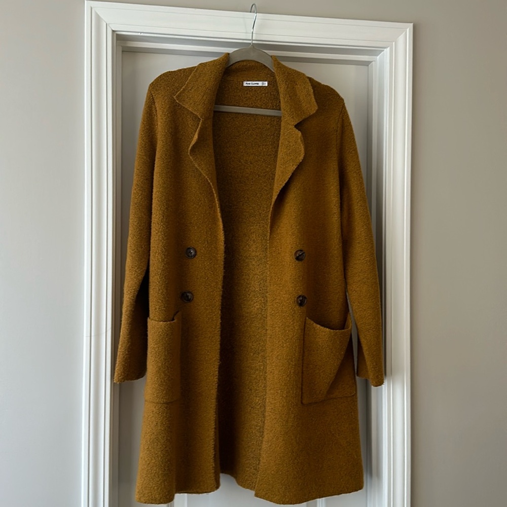 Pink clover sweater material coat